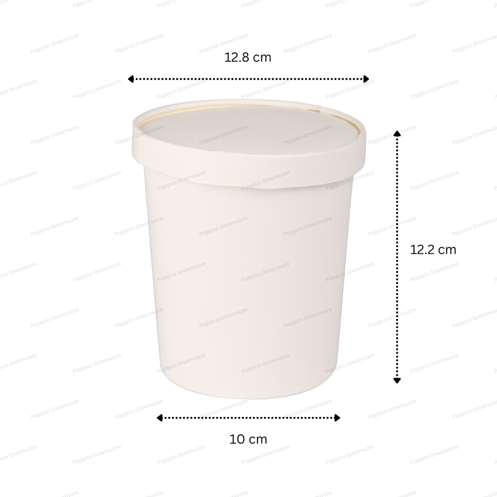 White Paper Tub with Lid - 1000ml