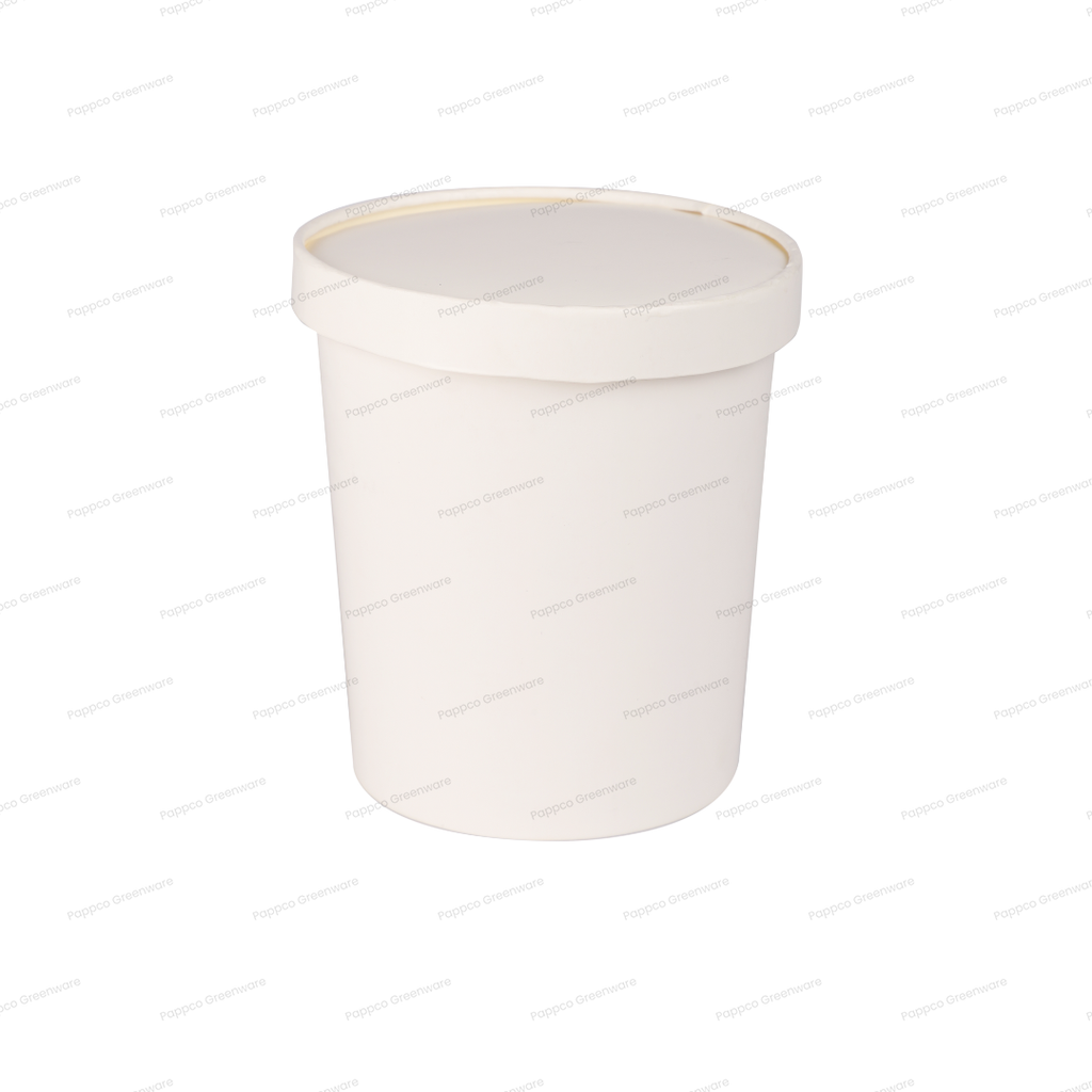 White Paper Tub with Lid - 1000ml