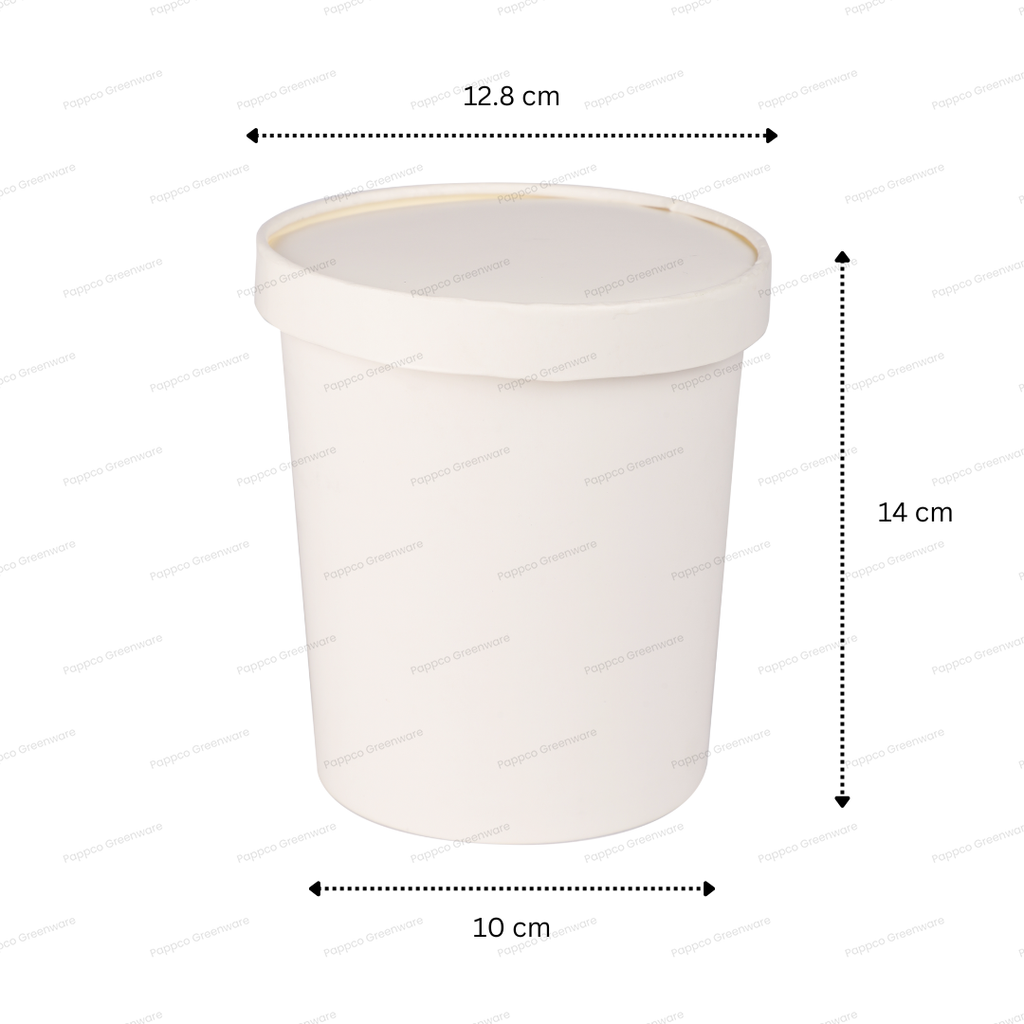 White Paper Tub with Lid - 1250ml