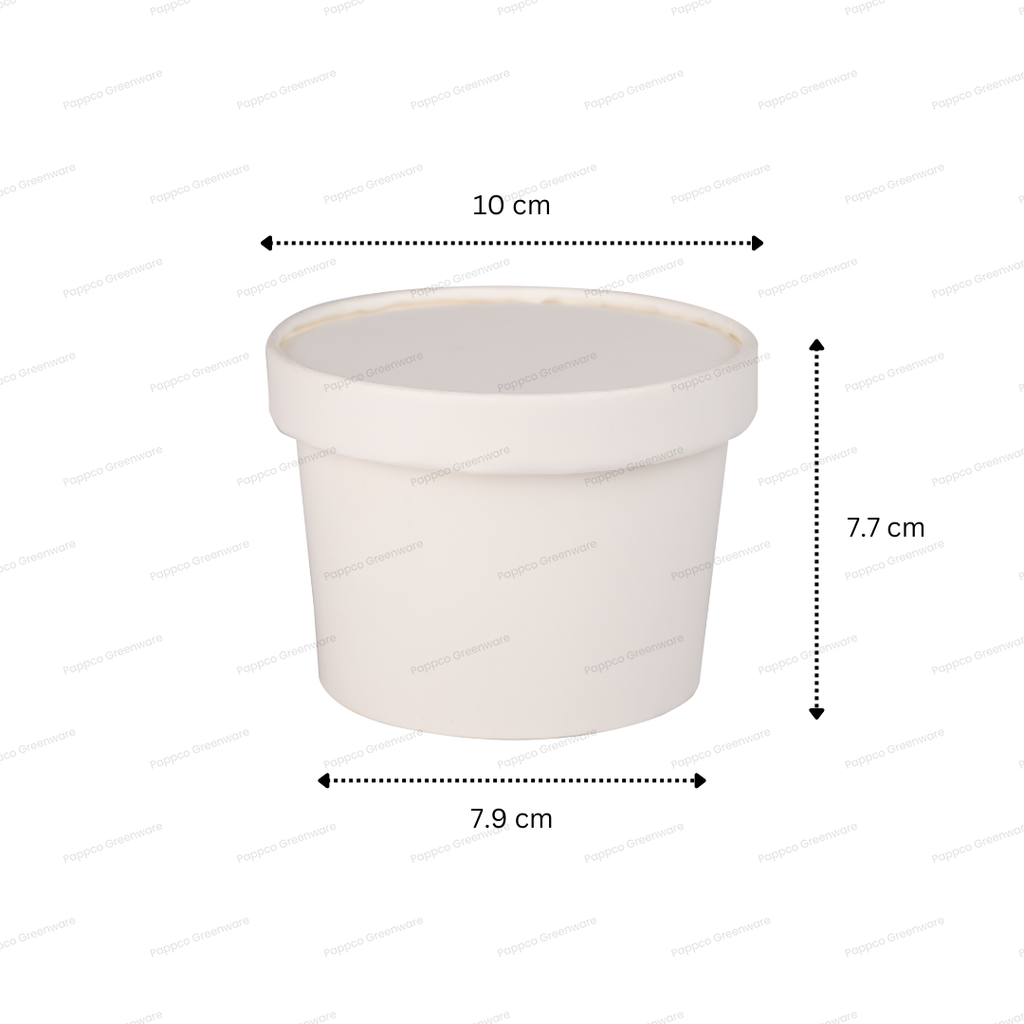 White Paper Tub with Lid - 350ml