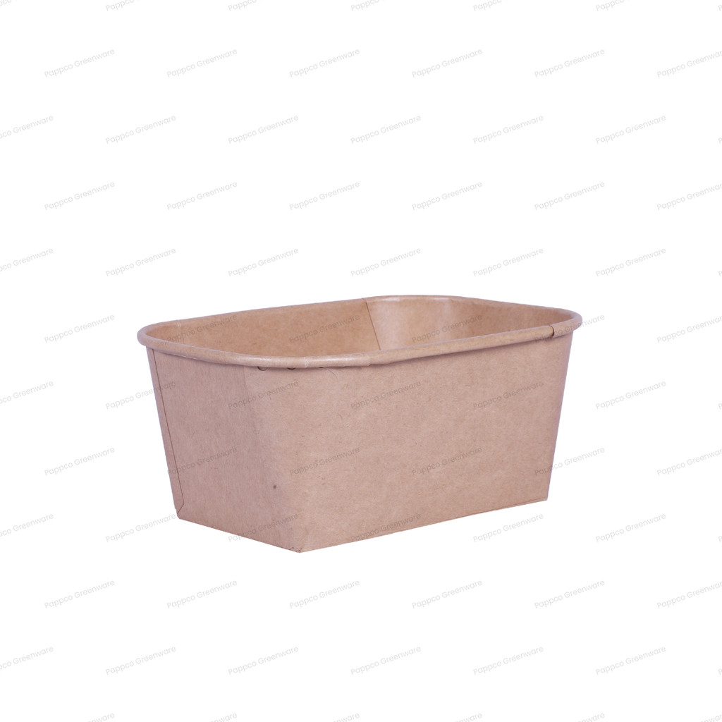 Snapit 1000ml Rectangular Kraft Paper Container with PP Lid