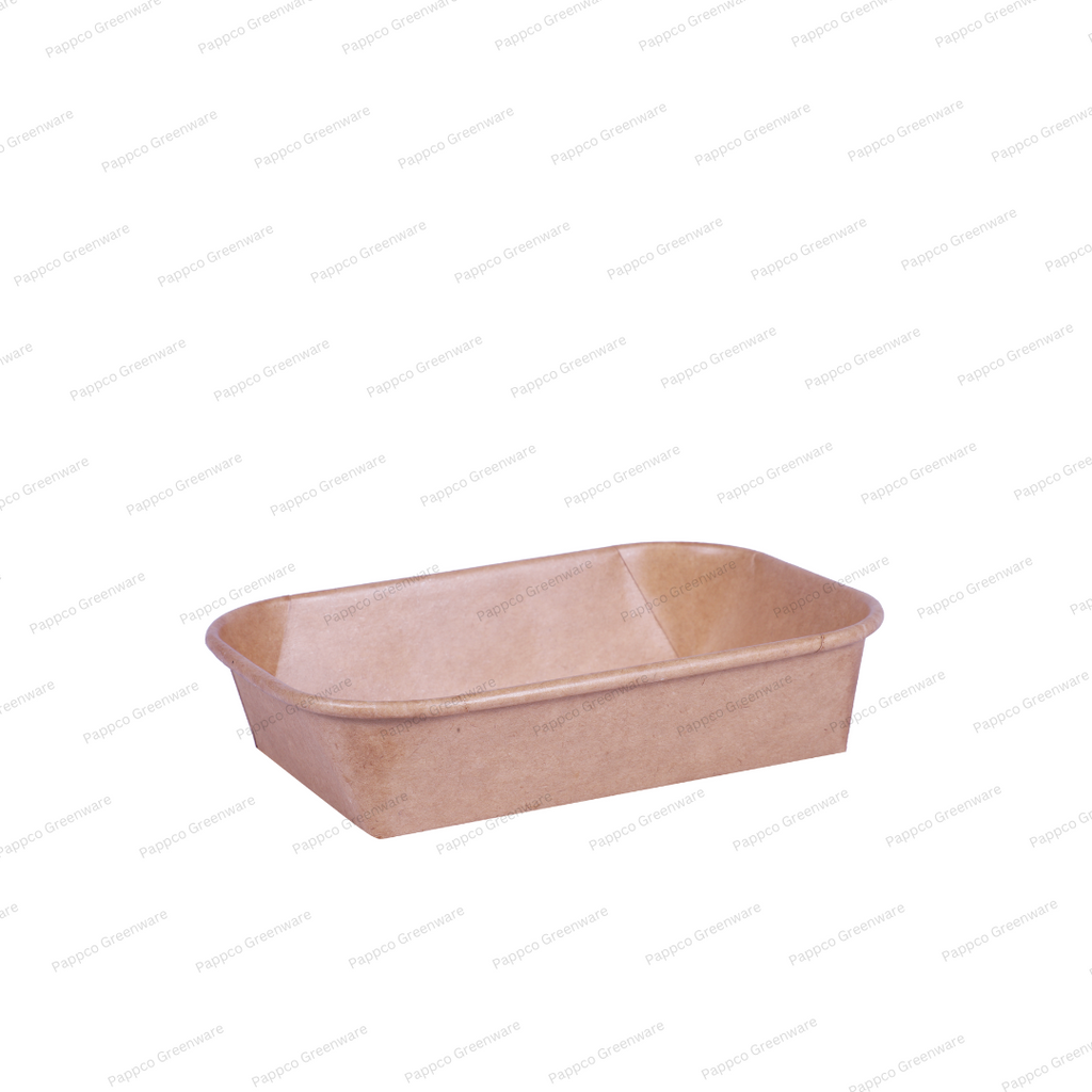 Snapit 500ml Rectangular Kraft Paper Container with PP Lid