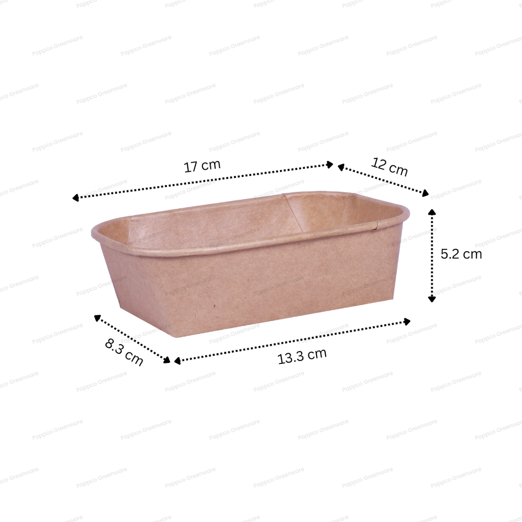 Snapit 650ml Rectangular Kraft Paper Container with PP Lid