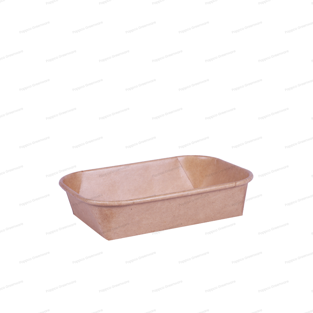 Snapit 500ml Rectangular Kraft Paper Container with PP Lid