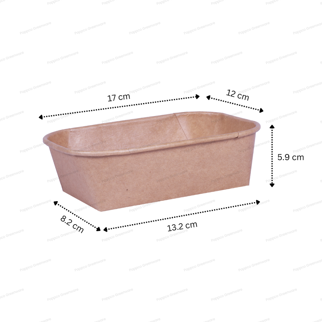 Snapit 750ml Rectangular Kraft Paper Container with PP Lid