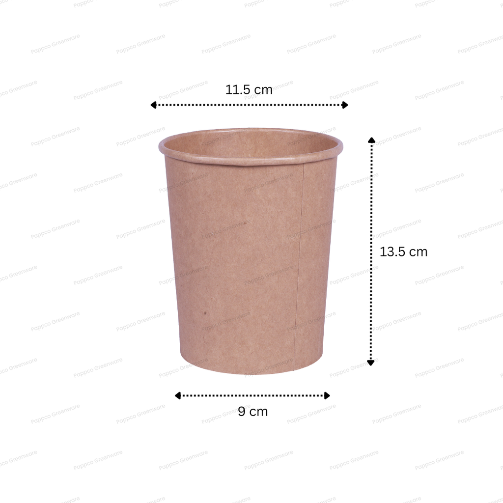 Snapit 1000ml Round Kraft Paper Container With PP Lid (115mm Dia)