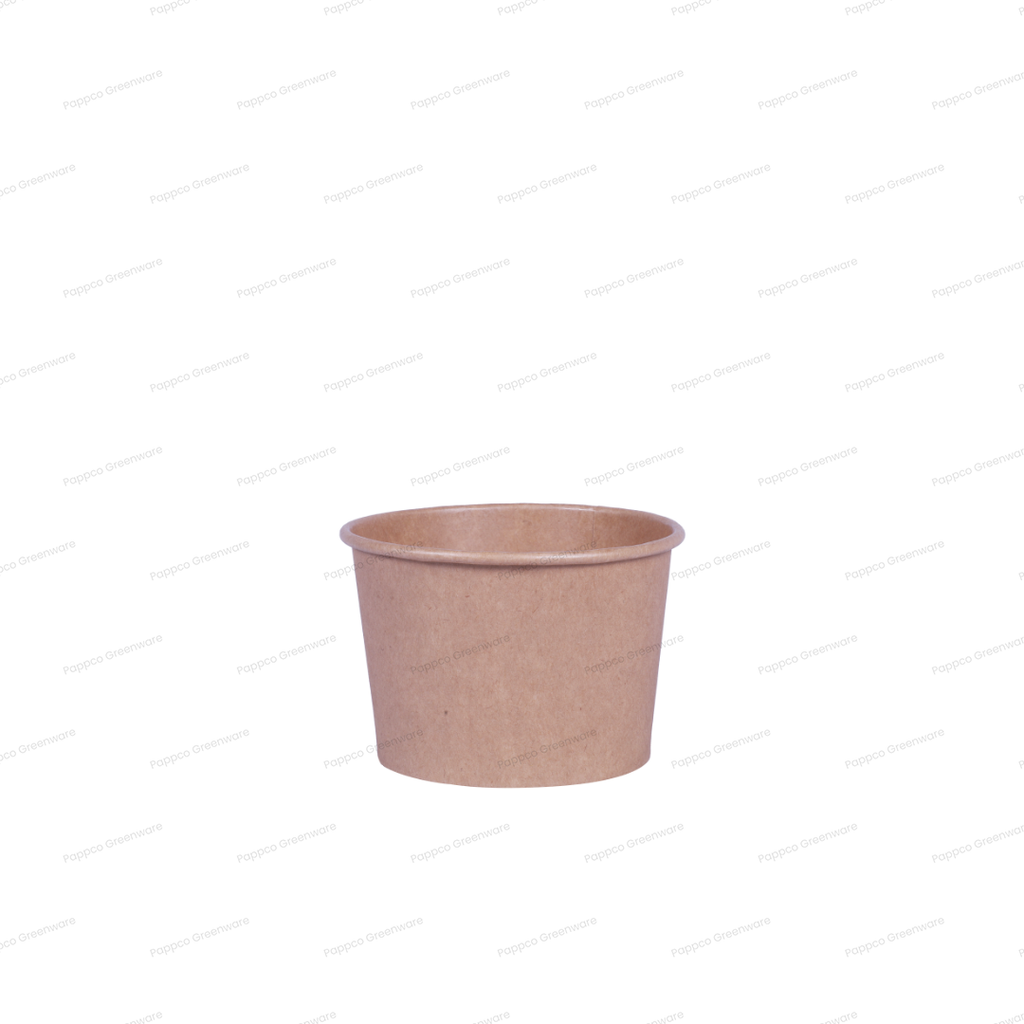 Snapit 250ml Round Kraft Paper Container With PP Lid (98mm Dia)