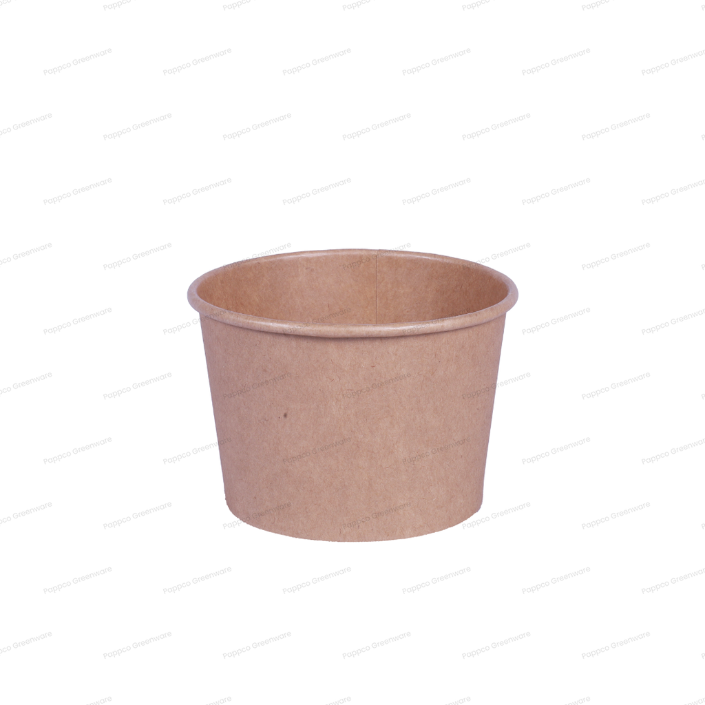 Snapit 500ml Round Kraft Paper Container With PP Lid (115mm Dia)